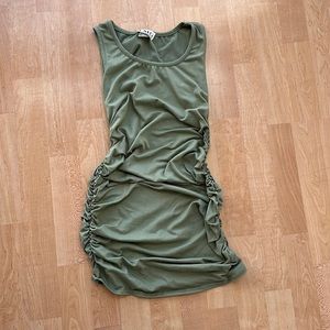Green Runched Body Con Dress